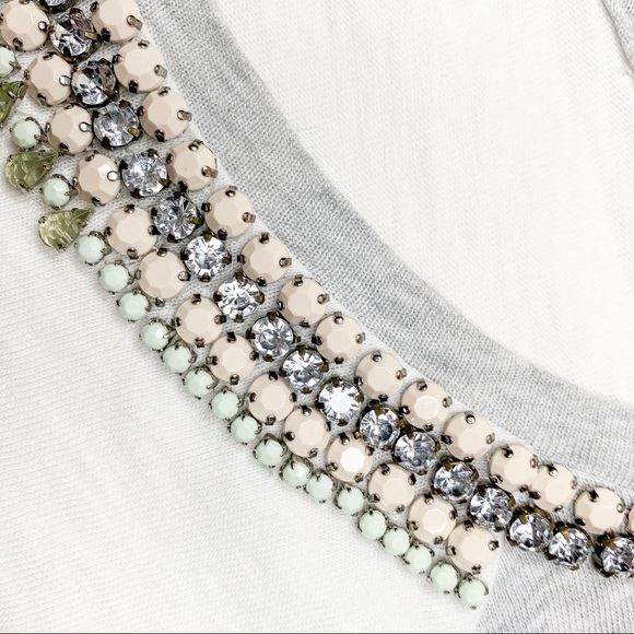 J. Crew Jewel Embellished Casual Baseball Long Sleeve Tee Size Small - Picture 7 of 7